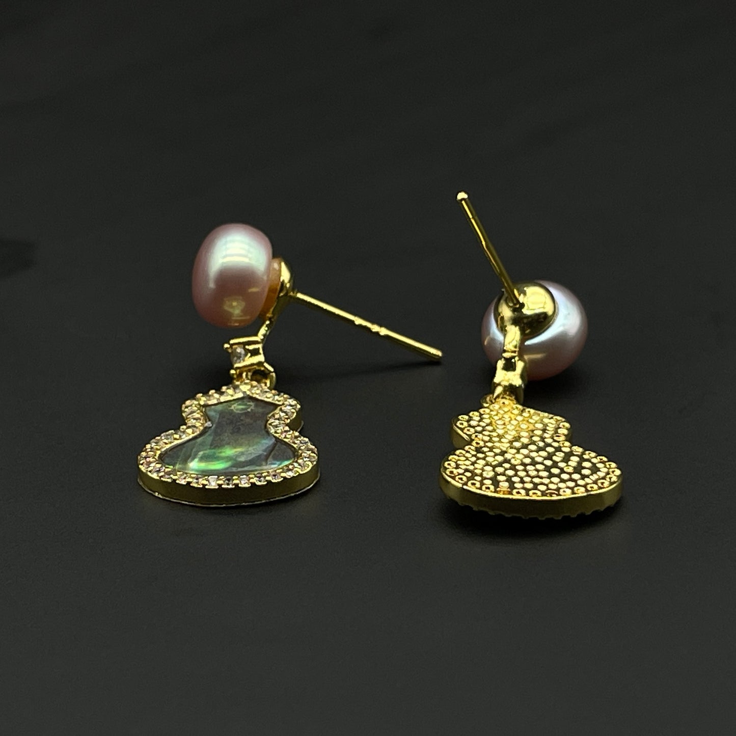 Earrings | Fresh Water Pearl | Ammolite